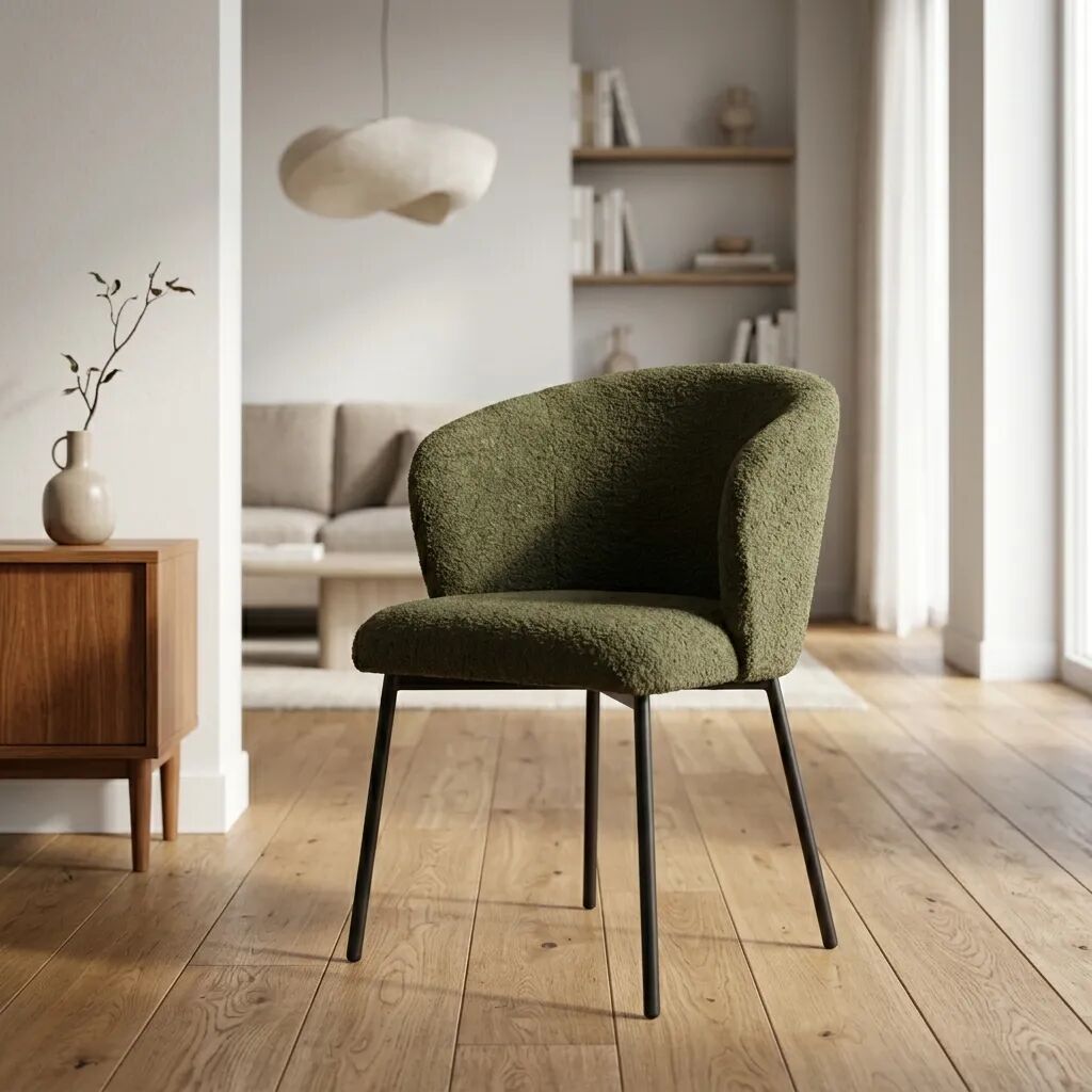 Lily Chaise En Tissus Bouclette