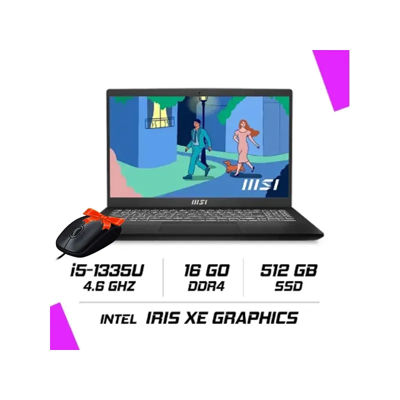 Msi Modern 14 C13m-1446ma Intel I5-1335u/16gb Ddr4/512gb Ssd/14 Fhd Ips/win11 - Noir Classic thumbnail 4