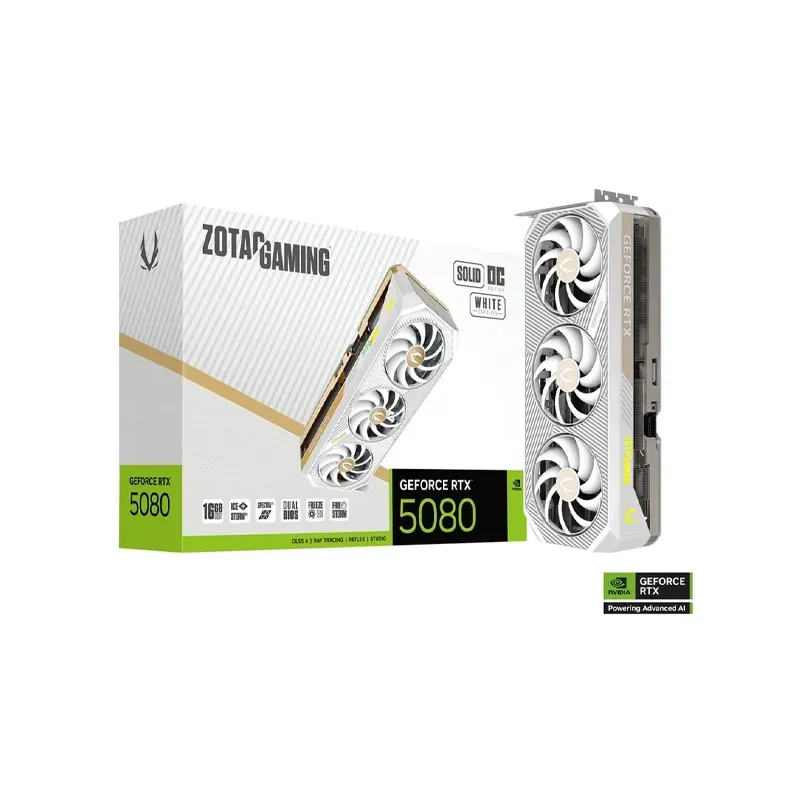 Carte Graphique Gaming Geforce Rtx 5080 Solid Oc 16gb Gddr7 Blanc