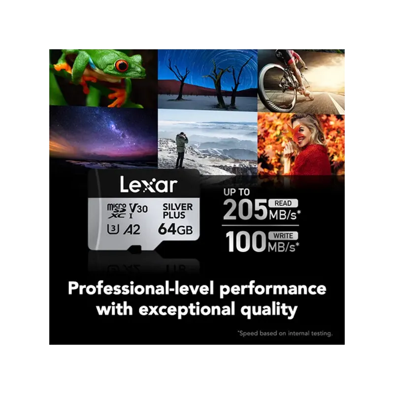 64gb Professional Silver Plus Uhs-i Microsdxc Avec Sd Adapter