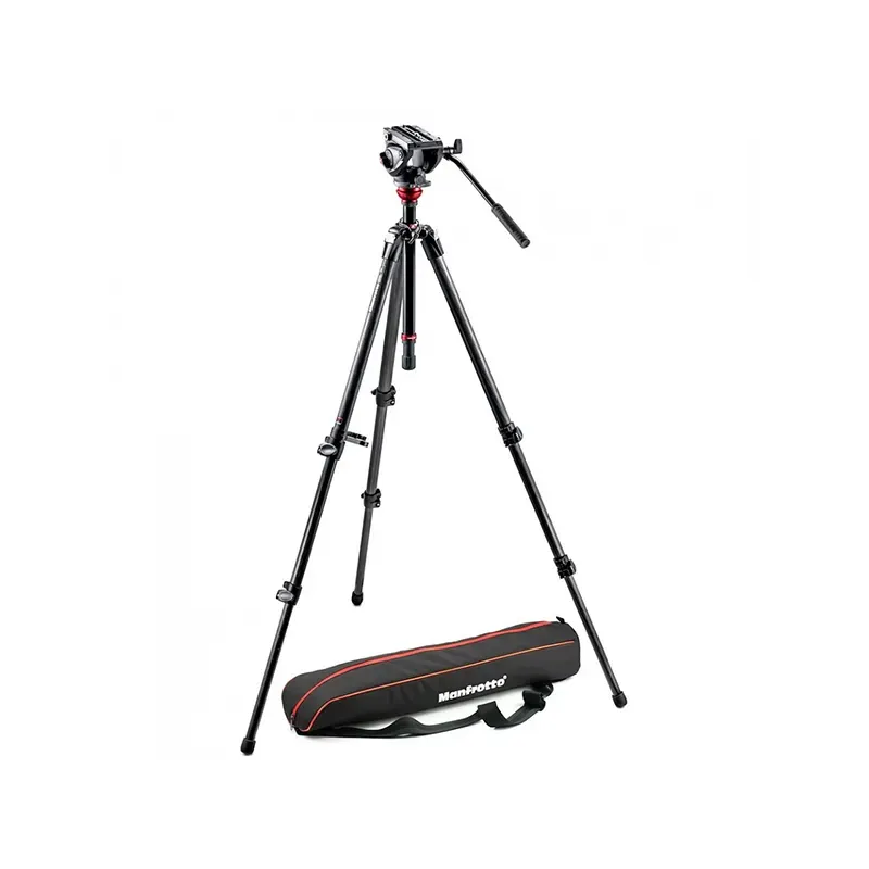 Manfrotto 755cx3 Trépied 3 Sections Avec Tête Vidéo Fluide 500