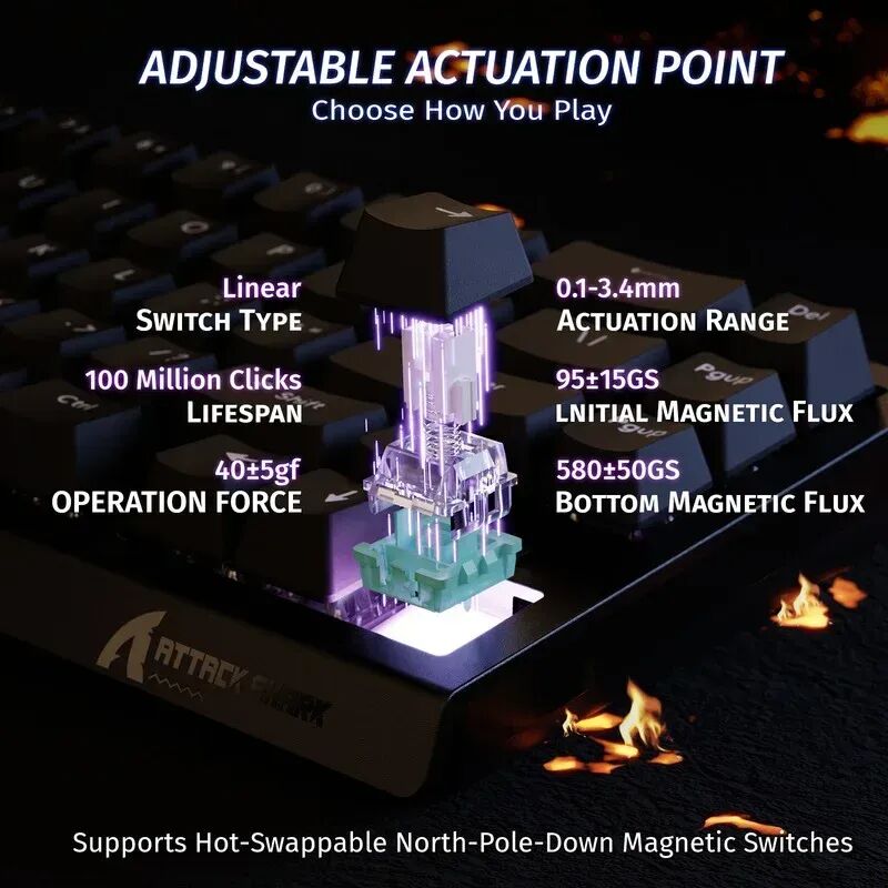 Attack Shark X68 He Noir (magnetic Switch) thumbnail 4