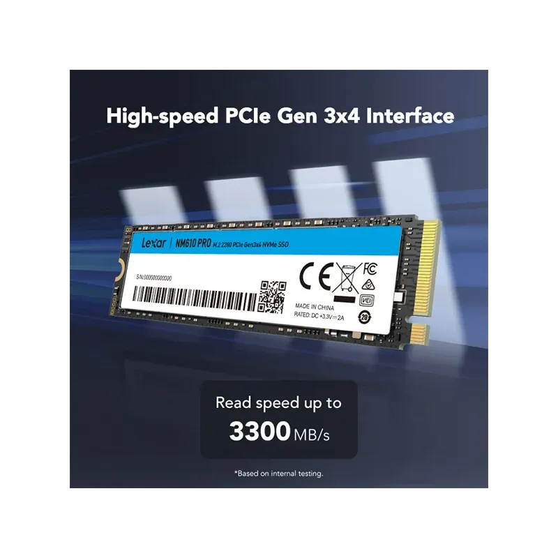 Lexar Nm610 Pro 500gb Ssd Nvme M.2 Pcie Gen3x4 thumbnail 3