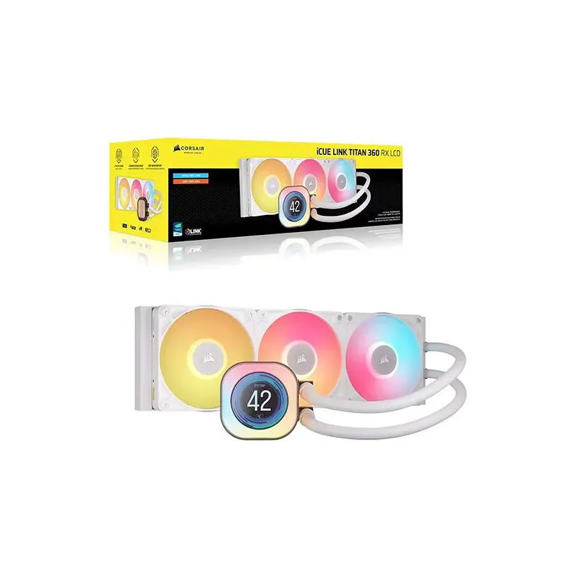 Corsair Icue Link Titan 360 Rx Lcd Rgb Blanc