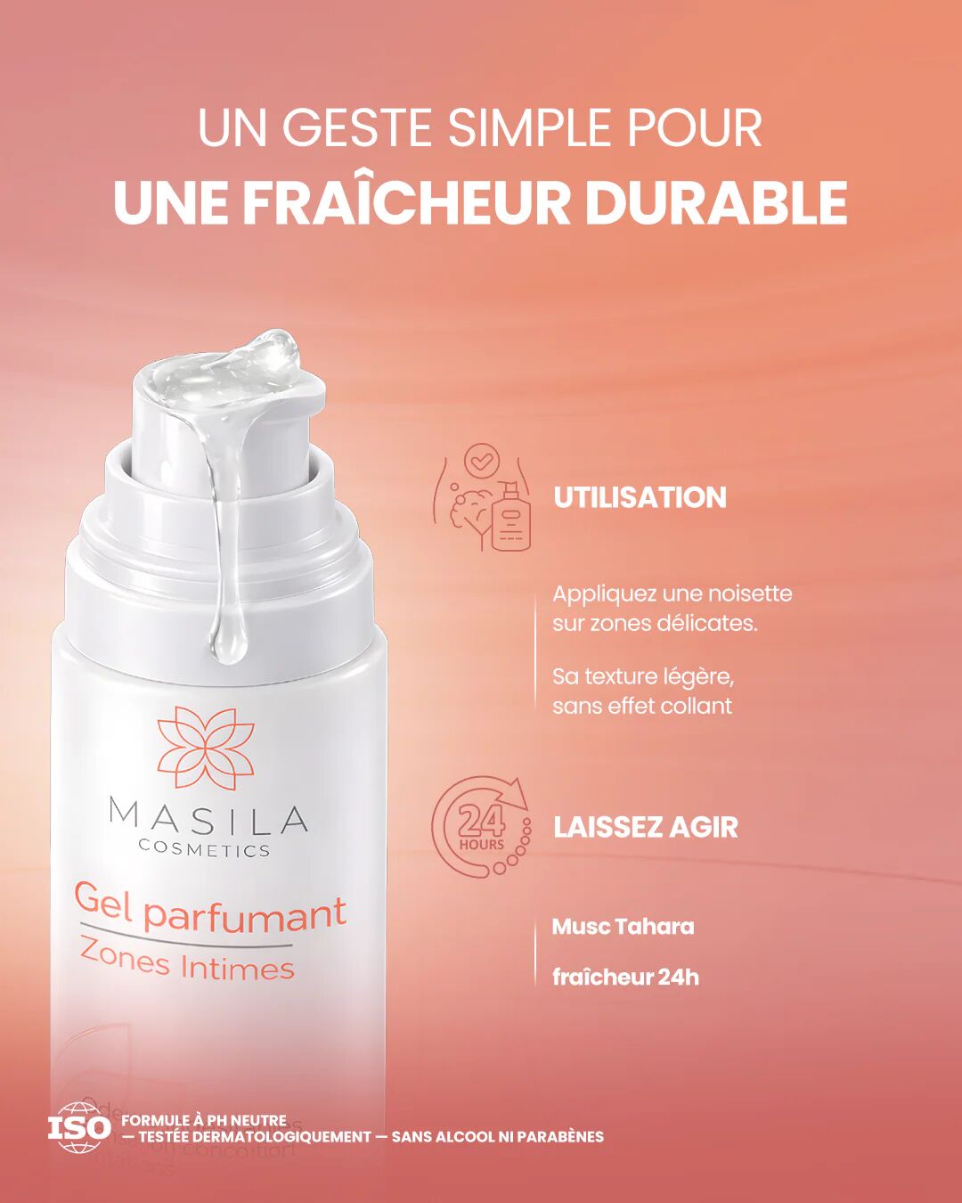 Gel Soin Parfumant, Musc Tahara – Ph Neutre & Odeurs Neutralisées