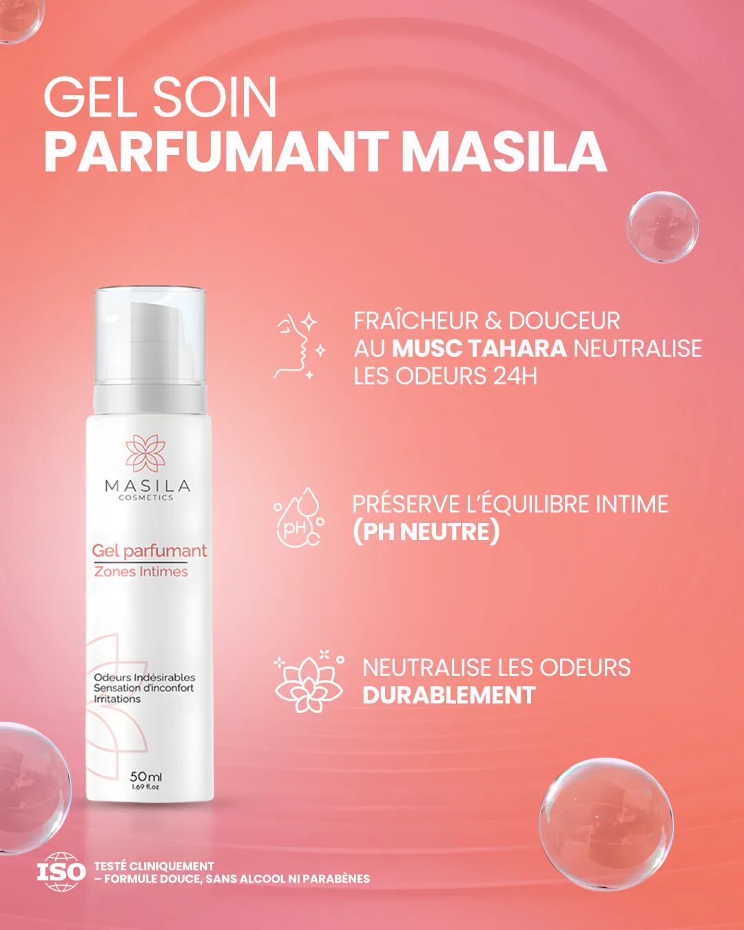 Gel Soin Parfumant, Musc Tahara – Ph Neutre & Odeurs Neutralisées