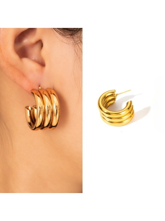 Boucle d'oreille Triple Anneau