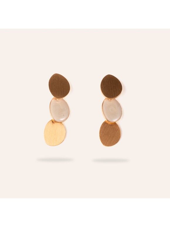 Boucles d'oreilles triple disques dorés