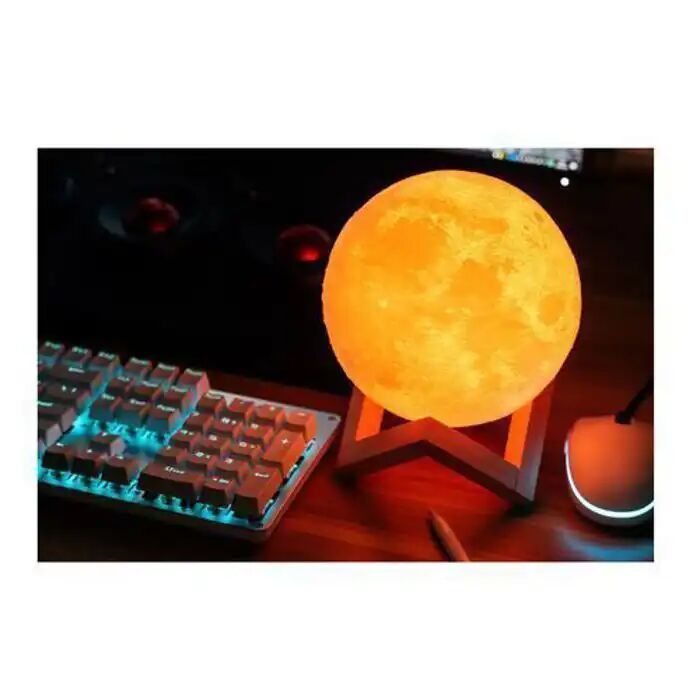 La Lune Lampe Lumineuse - Moon Light Lamp - Plusieurs Couleurs & Support Démontable thumbnail 3