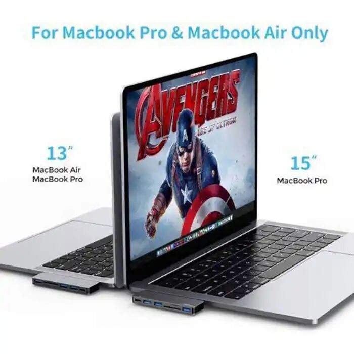Hub Usb 6 En 1 - Générique - Adaptateur Type C - Sortie Hd 4k - Usb 3.0 - Compatible Macbook thumbnail 3