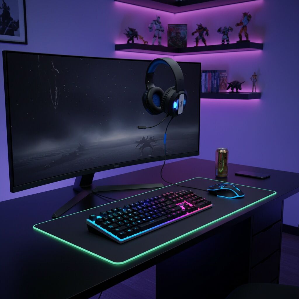 Pack Gamer - Iboga - Clavier Led Rgb - Souris Led Rgb - Tapis De Souris Xxl - Casque