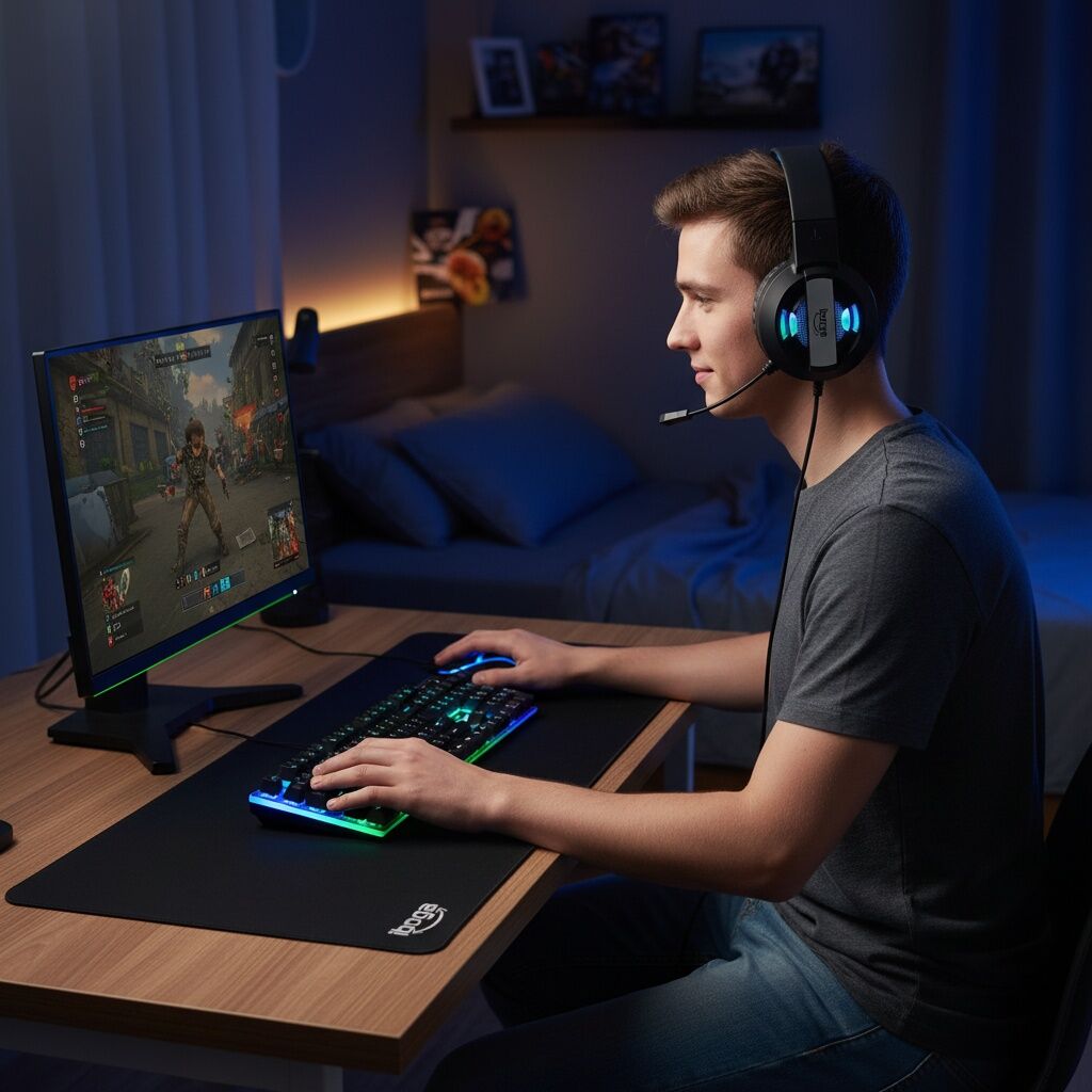 Pack Gamer - Iboga - Clavier Led Rgb - Souris Led Rgb - Tapis De Souris Xxl - Casque thumbnail 3