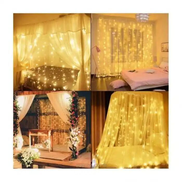 Rideau Lumineux Led Avec Télécommande Et 8 Modes, Usb, 3mx10 ,,pour La Chambre