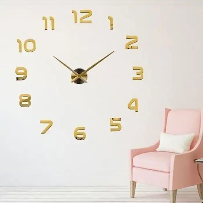 Horloge Murale - Diy Clock - Autocollante 3d - Acrylique - 100-150 Cm - Décoration Contemporaine