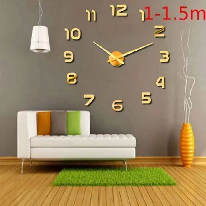 Horloge Murale - Diy Clock - Autocollante 3d - Acrylique - 100-150 Cm - Décoration Contemporaine thumbnail 4