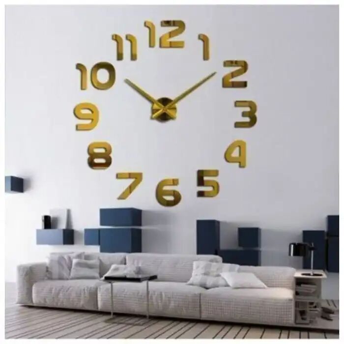 Horloge Murale - Diy Clock - Autocollante 3d - Acrylique - 100-150 Cm - Décoration Contemporaine thumbnail 3