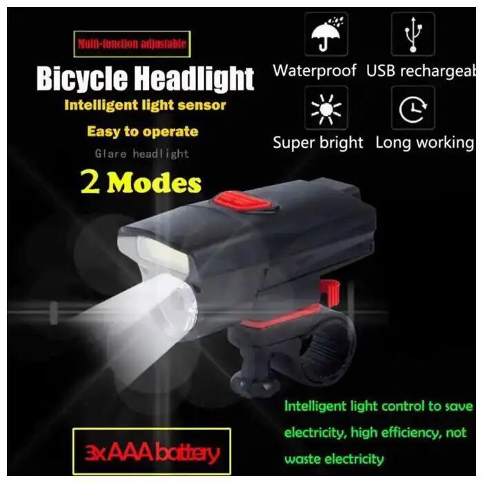 Led Cyclisme Bike Lamp Vélo Tout Usage Et Sécurité:phare Blanc-rear Tail Rouge thumbnail 3