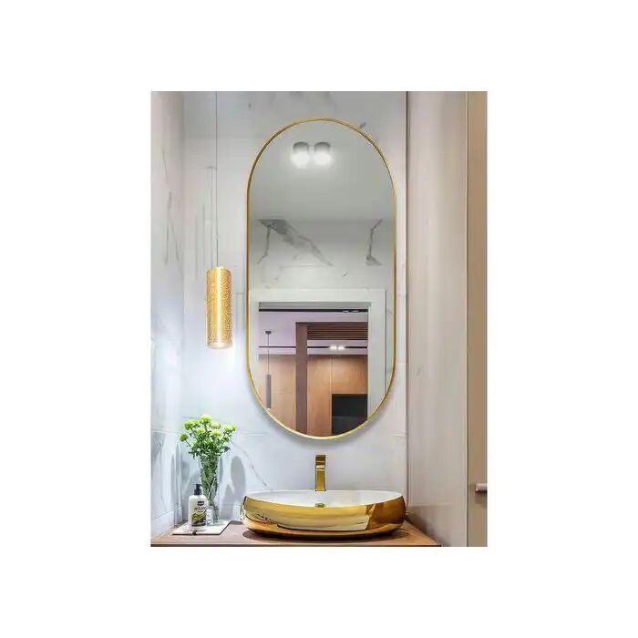 Miroir Ovale Or , Modèle G-miroir,(100-50)cm