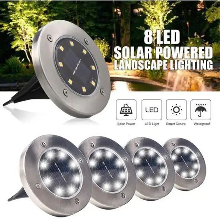 Pesca Terrestre À Énergie Solaire 8led Éclairage Charge