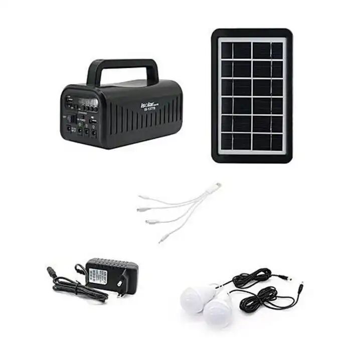 Isolar Sol-ar Charger Kit Système Déclairage Solaire, Panneau Solaire Avec Radio Fm