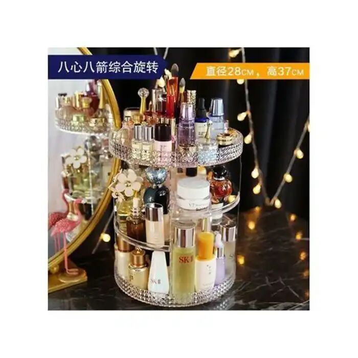 Organisateur De Cosmétiques - Transparent - Rotatif 360° - Grande Capacité - Pratique - Compartiments Multiples thumbnail 3