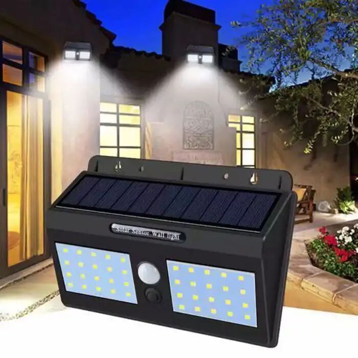 Lampe Solaire Murale 40 Led Détecteur De Mouvement Ip65 Étanche Infrarouge
