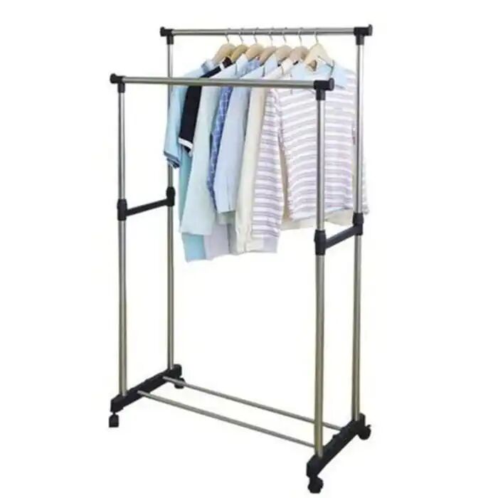 Penderie À Vêtements - Non Spécifié - Mobile Télescopique - Métal - Ajustable - 4 Roulettes thumbnail 1