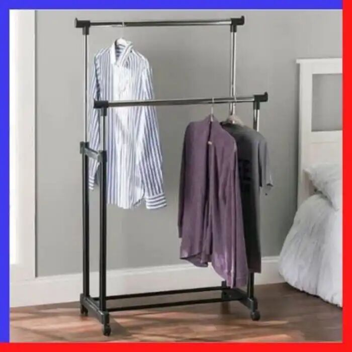Porte-vêtements Cod Double Inox Extensible 2 Barres