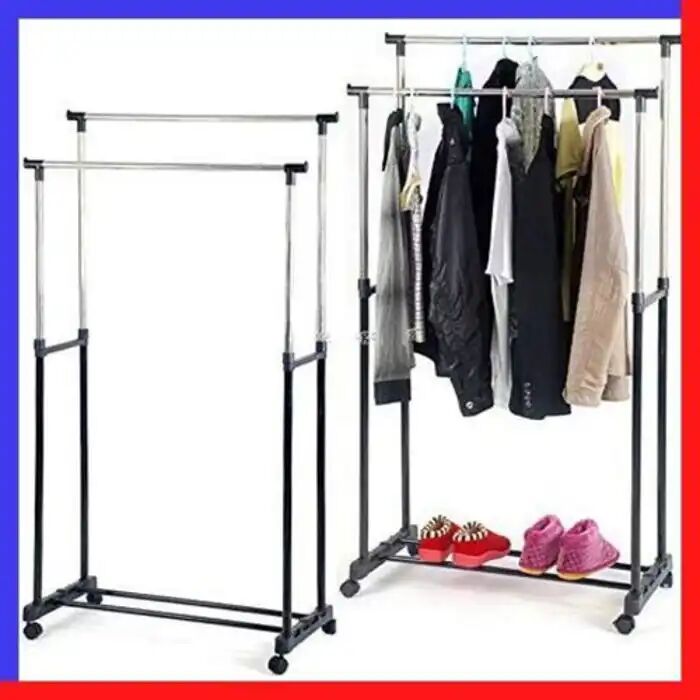 Porte-vêtements Cod Double Inox Extensible 2 Barres thumbnail 3
