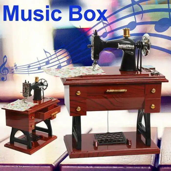 Boîte À Musique Machine À Coudre Miniature Décorative Jouet Créatif Enfant