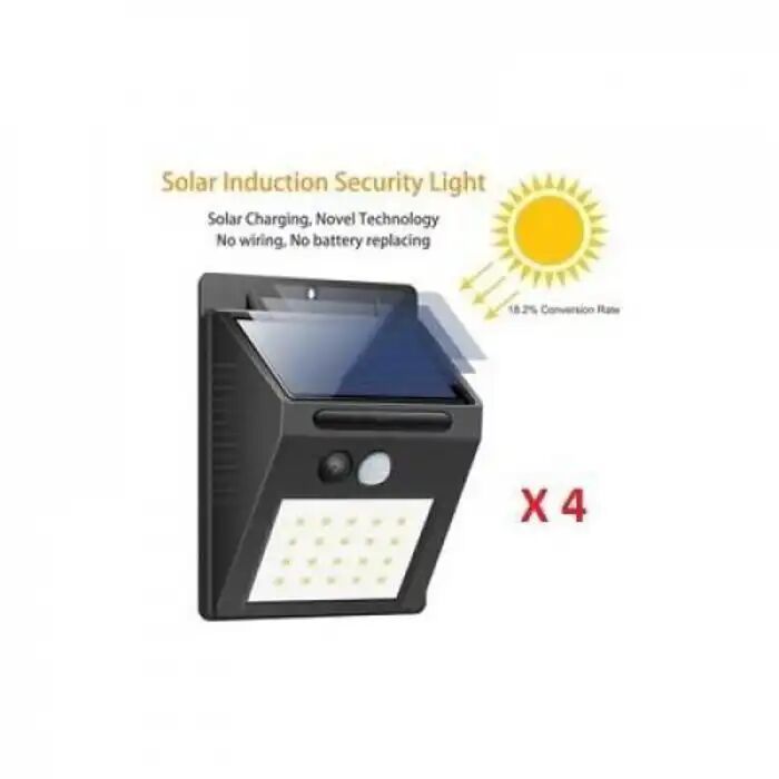 Pack X 4 Lampe Solaire Led Avec Détecteur De Mouvement thumbnail 2