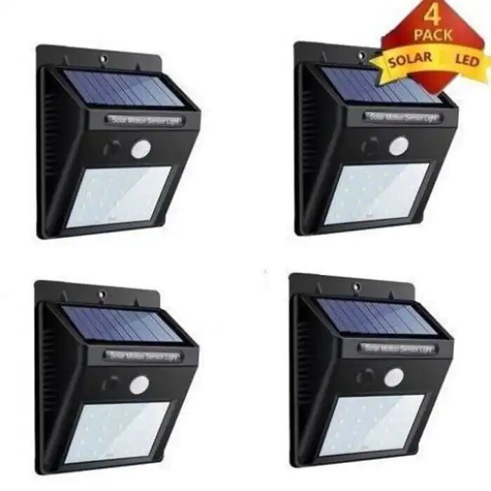Pack X 4 Lampe Solaire Led Avec Détecteur De Mouvement thumbnail 1