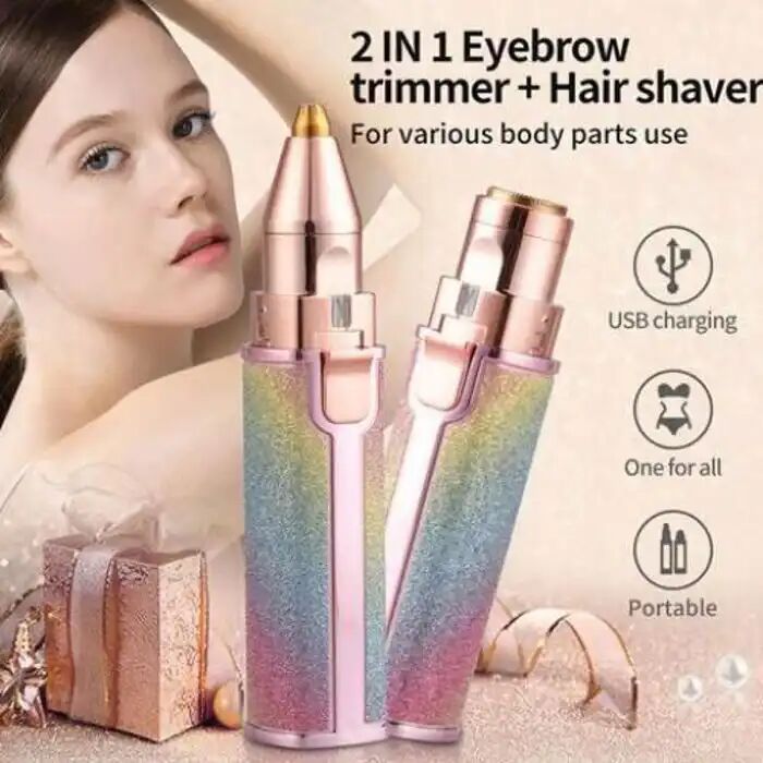 Tondeuse À Sourcils Électrique Épilateur Corps Visage Pour Femme 2 En 1 thumbnail 2