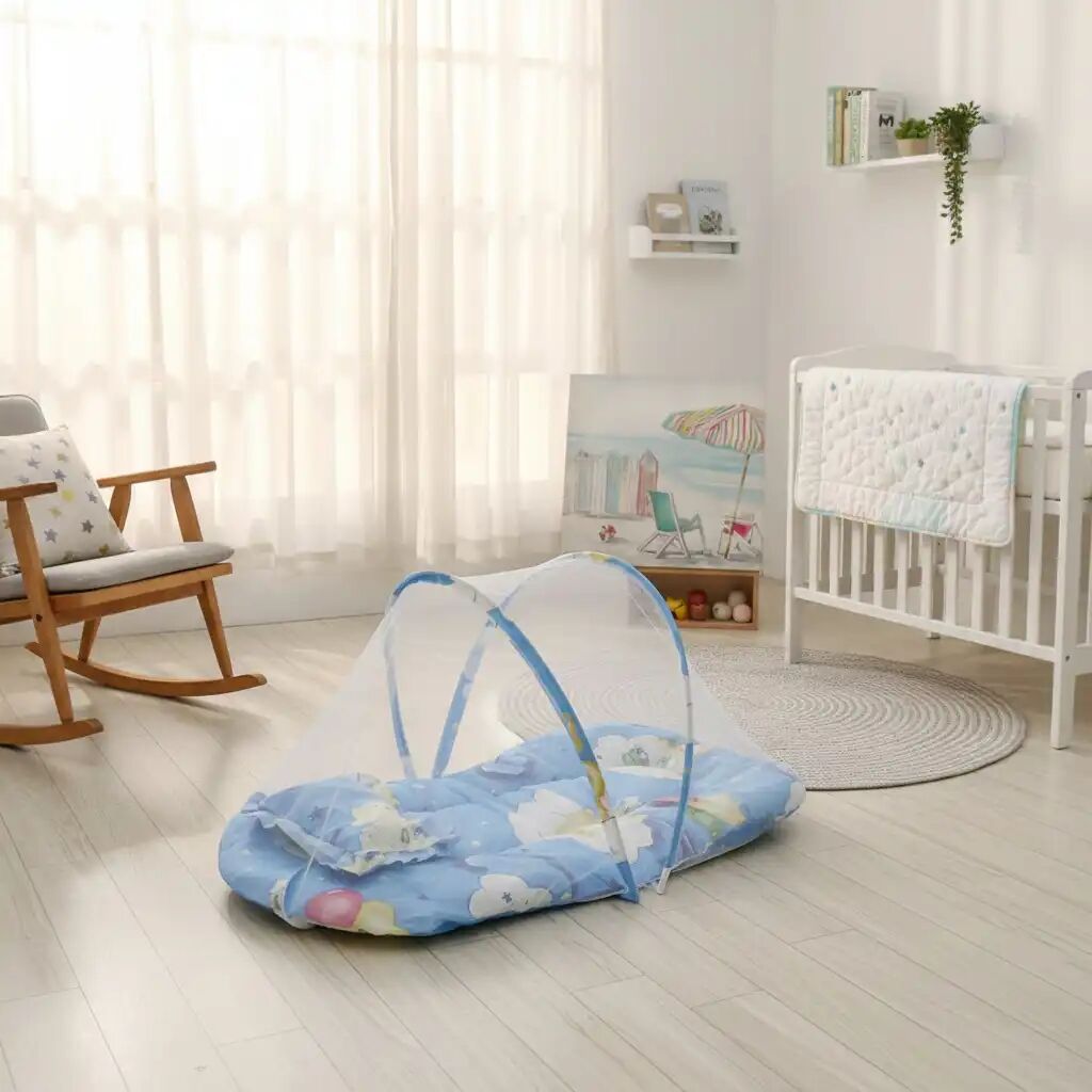 Lit De Bébé En Coton Portable - Berceau, Lit Avec Moustiquaire/ Protégez Votre Enfant Des Moustiques thumbnail 3