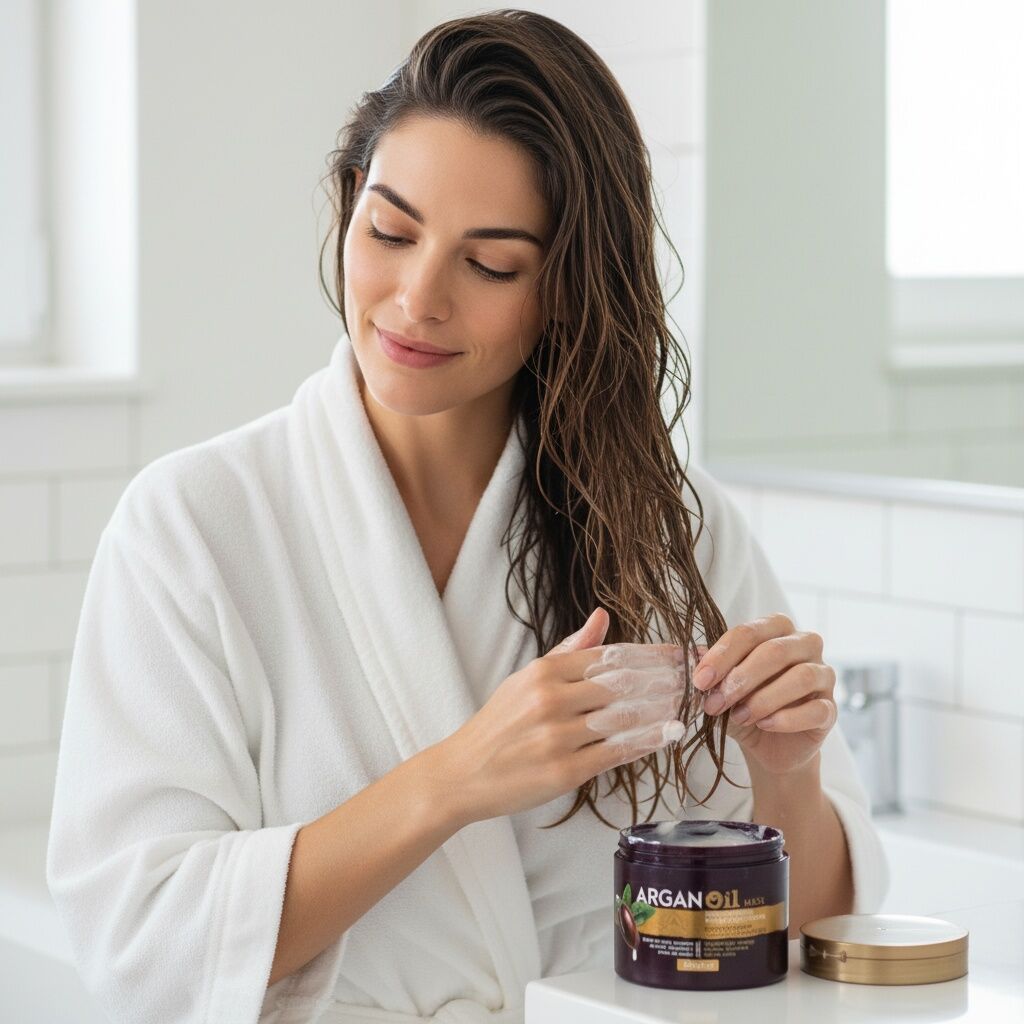 Masque Capillaire Réparateur Argan, Kératine & Jojoba – Cheveux Secs Et Abîmés thumbnail 4