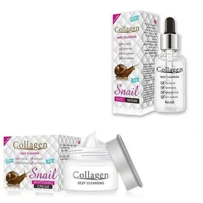 Crème Et Sérum Anti-âge - Crème+ Sérum Escargot - Hydratant - Éclaircissant - Anti-rides