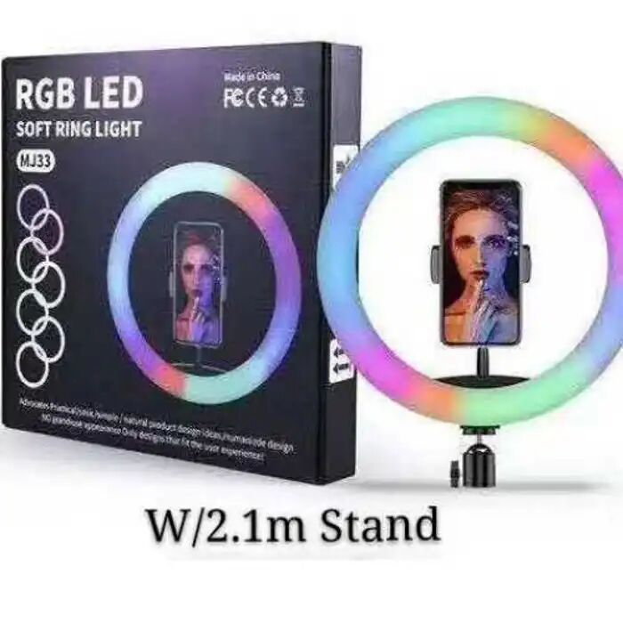 Rgb Ring Light 33 Cm Avec Tripod 2 M Pour Youtube / Tiktok thumbnail 2