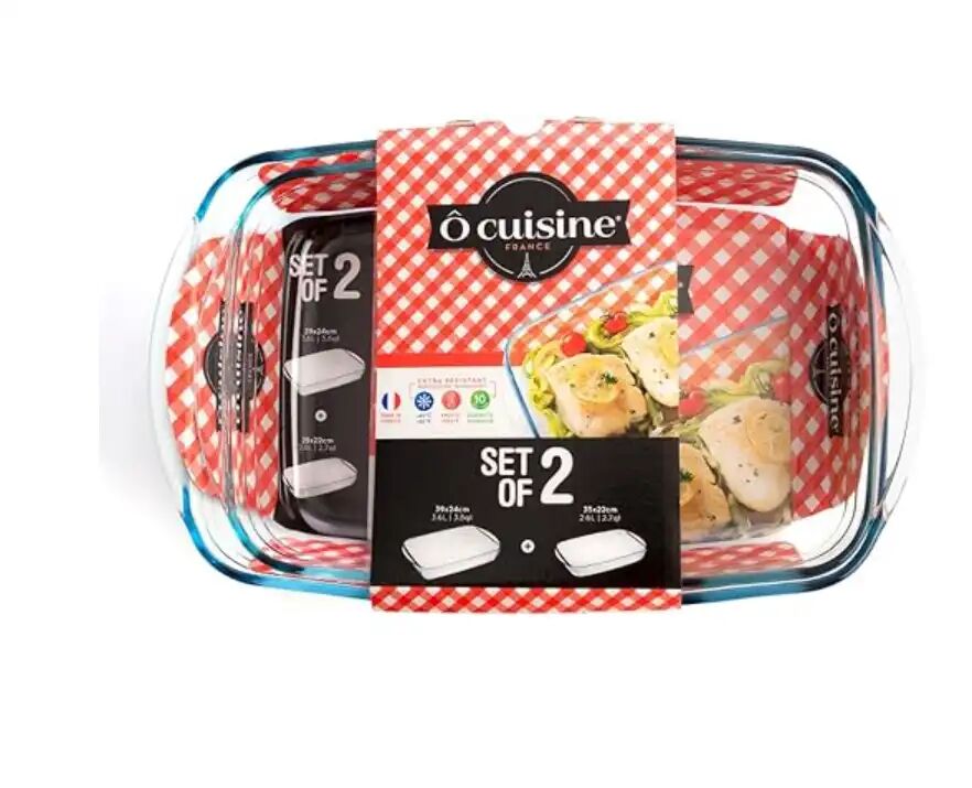 Lot De 2 Plats À Four En Verre Borosilicate Résistant À La Chaleur