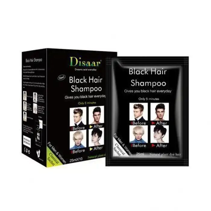 Shampooing Pour Cheveux Noirs - Black Hair Shampoo - Teinture Instantanée - 5 Minutes - Nourrissant