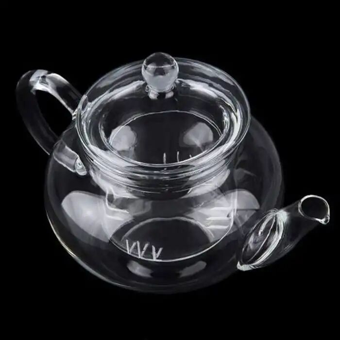 Théière En Verre Résistant À La Chaleur -transparente Avec Infuseur Café/thé thumbnail 4