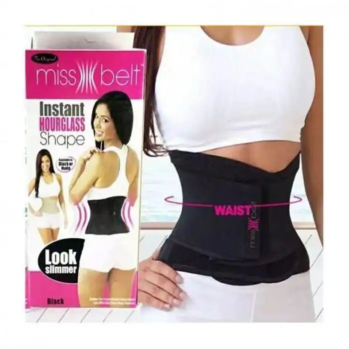 Ceinture Type Corset - Miss Belt - Sablier Instantané - Noir - Ajustable - Confortable