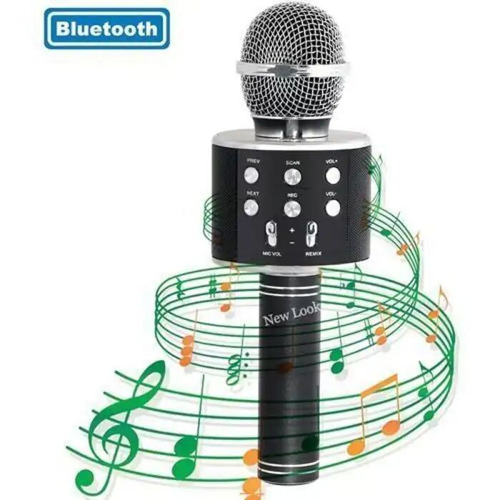 Microphone Sans Fil 4-en-1 - Bluetooth 4.1 - Compatible Android/iphone/ipad/pc