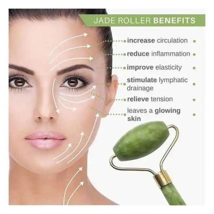 Jade Roller Et Brosse Rouleau Massage Pour Visage Et Cou