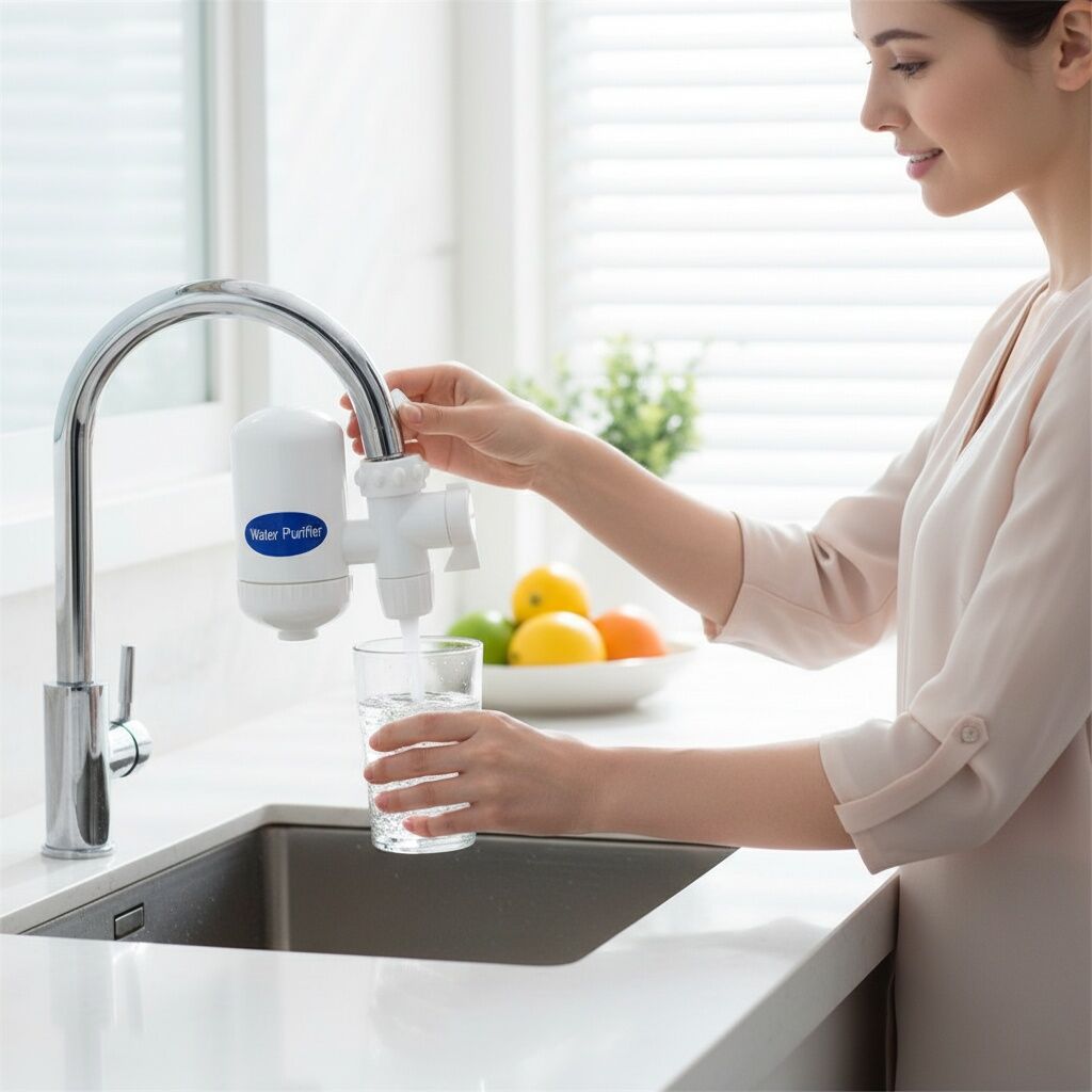 Filtre À Eau Purifie Leau - Pour Filtrer Leau Potable De Votre Robinet De Cuisine Et Éliminer Le Chlore thumbnail 4