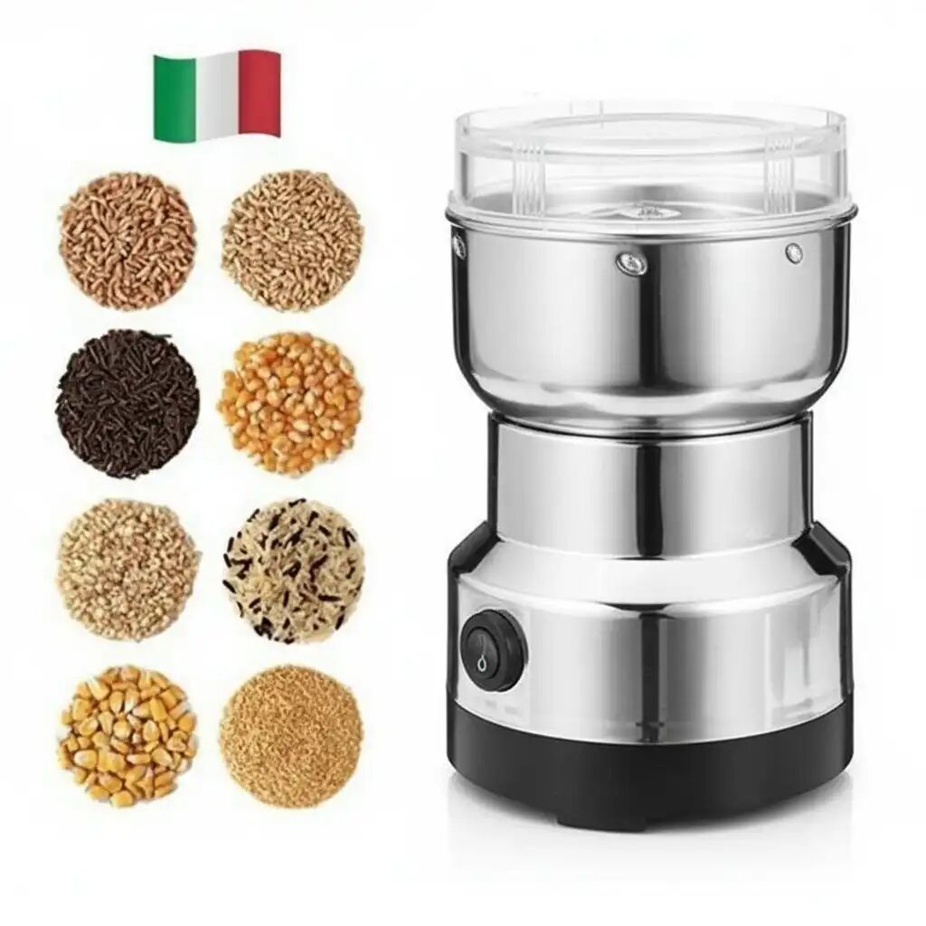 Moulin À Café Électrique Multifonction – Broyeur D'épices, Noix Et Graines – Acier Inoxydable thumbnail 1