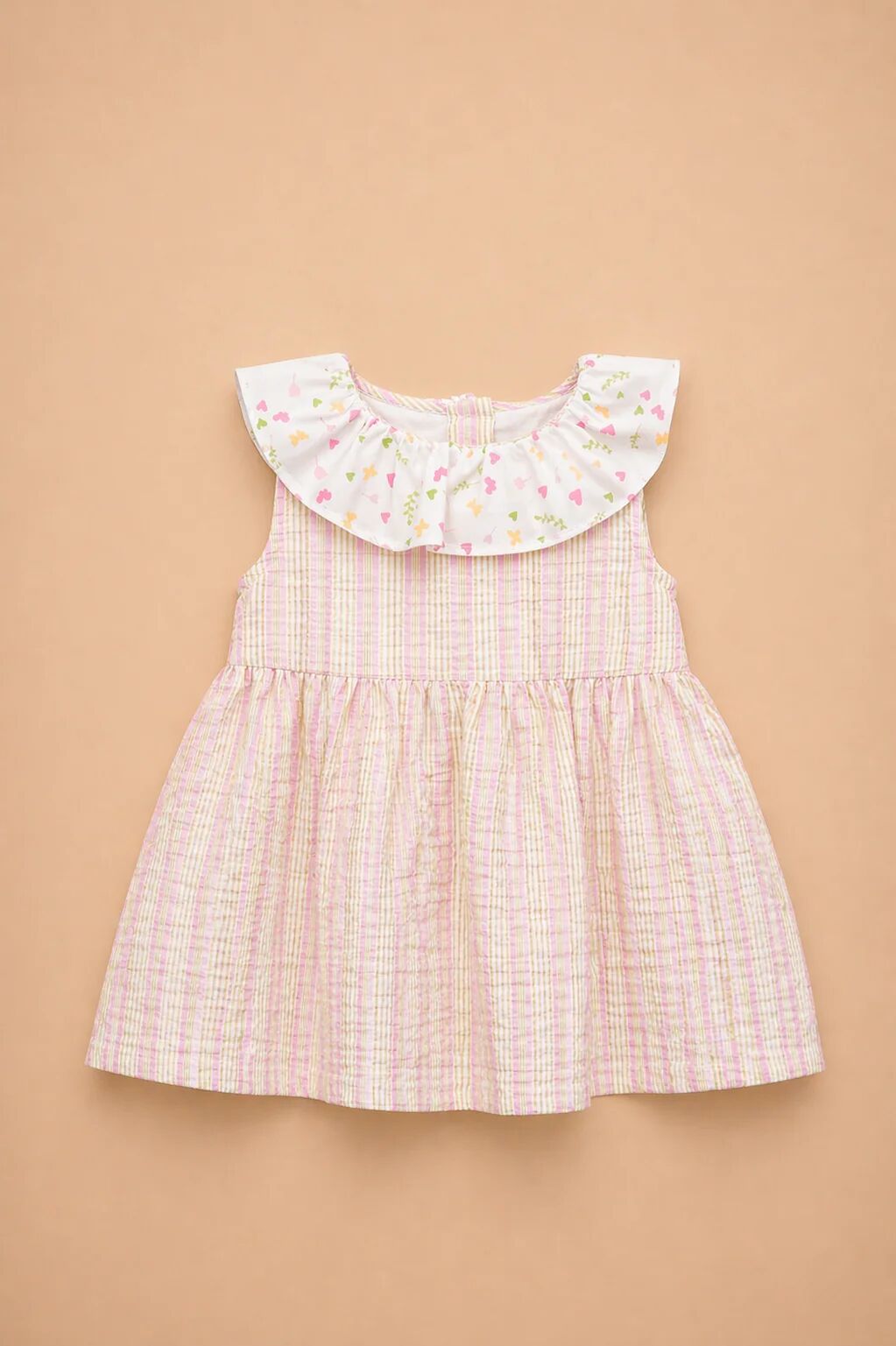 Robe Bébé Fille À Rayures Pastel – Douceur & Charme Délicat