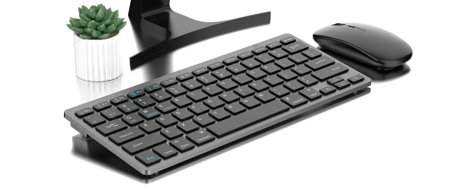 Pack Clavier Et Souris Sans Fil Bluetooth 2.4g Qwerty Bt78 Silencieux Pour Pc Et Mac thumbnail 3