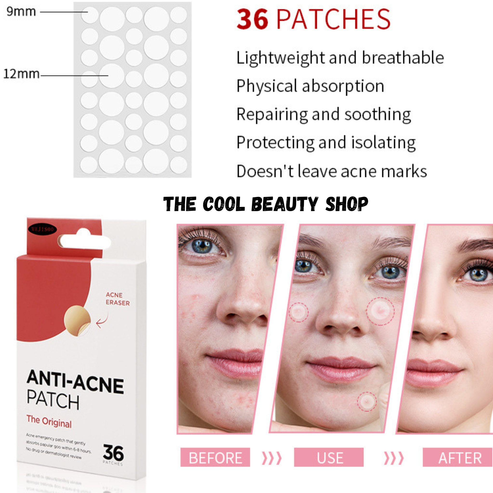 36 Patchs Anti-acné En Gel Invisible À Base D'eau