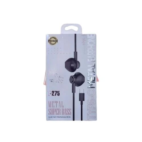 Écouteurs Intra-auriculaires En Métal T-275 : Super Bass & Connectivité Usb Type-c