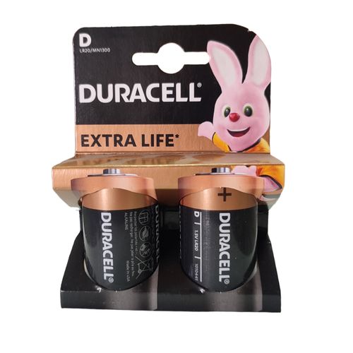 Duracell 2 Piles Alcaline 1.5v Extra Life Alkaline Lr20 Pour Chauffe Eau Electrique Et Autres